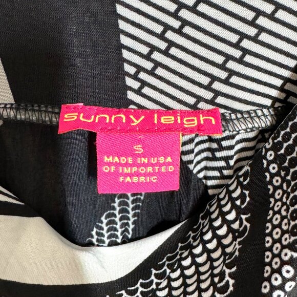 Sunny Leigh Womens Small Black & White Geometric Maxi Skirt Polyester/Spandex - Picture 4 of 5